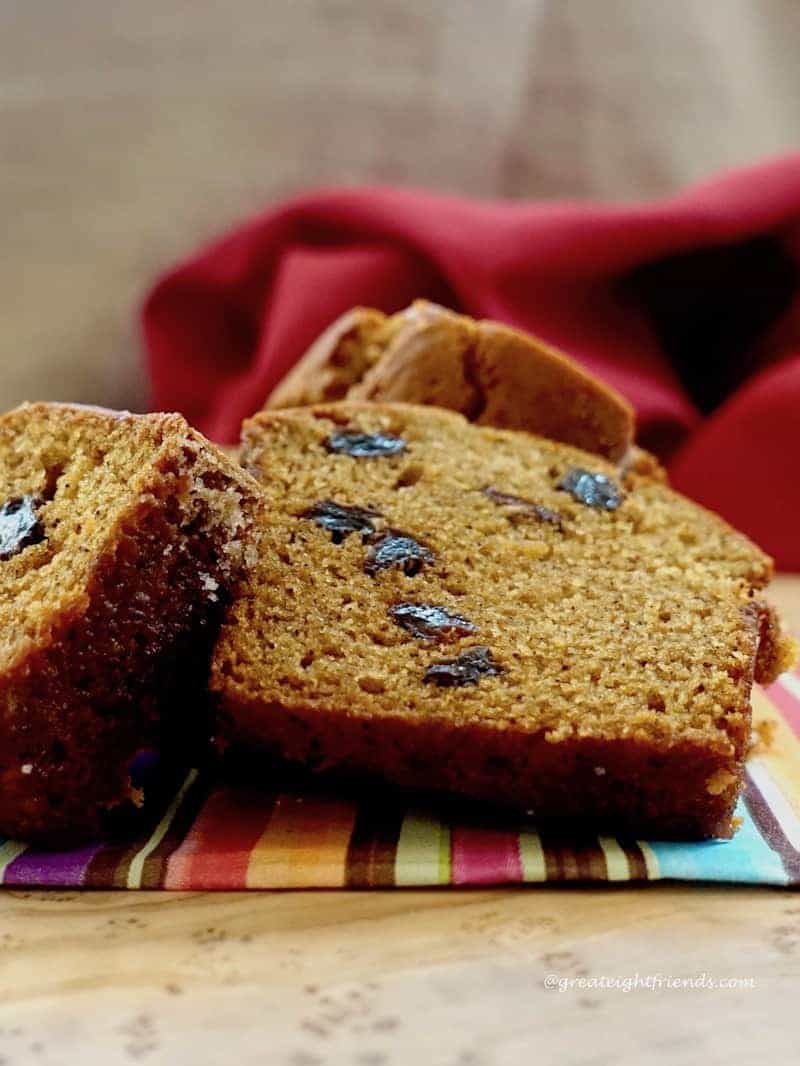 Roasted Pumpkin Olive Oil Quick Bread Slice