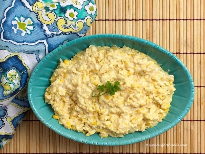 Slow Cooker Creamed Corn - set it and forget it! Here is an easy recipe for any family gathering. No slaving over a hot stove, use the slow cooker!