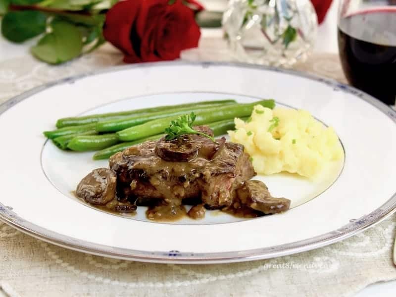 Filet Mignon is one of the easiest and most romantic meals you can make for two people. This recipe adds a delicious sauce to amp up the flavor!