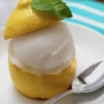 Lemon Sorbet in Lemon Cups