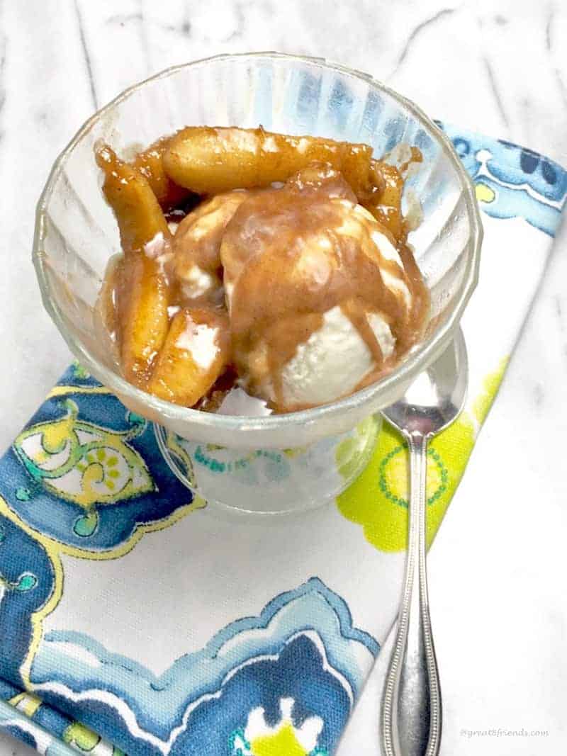 Bananas Foster with vanilla ice cream