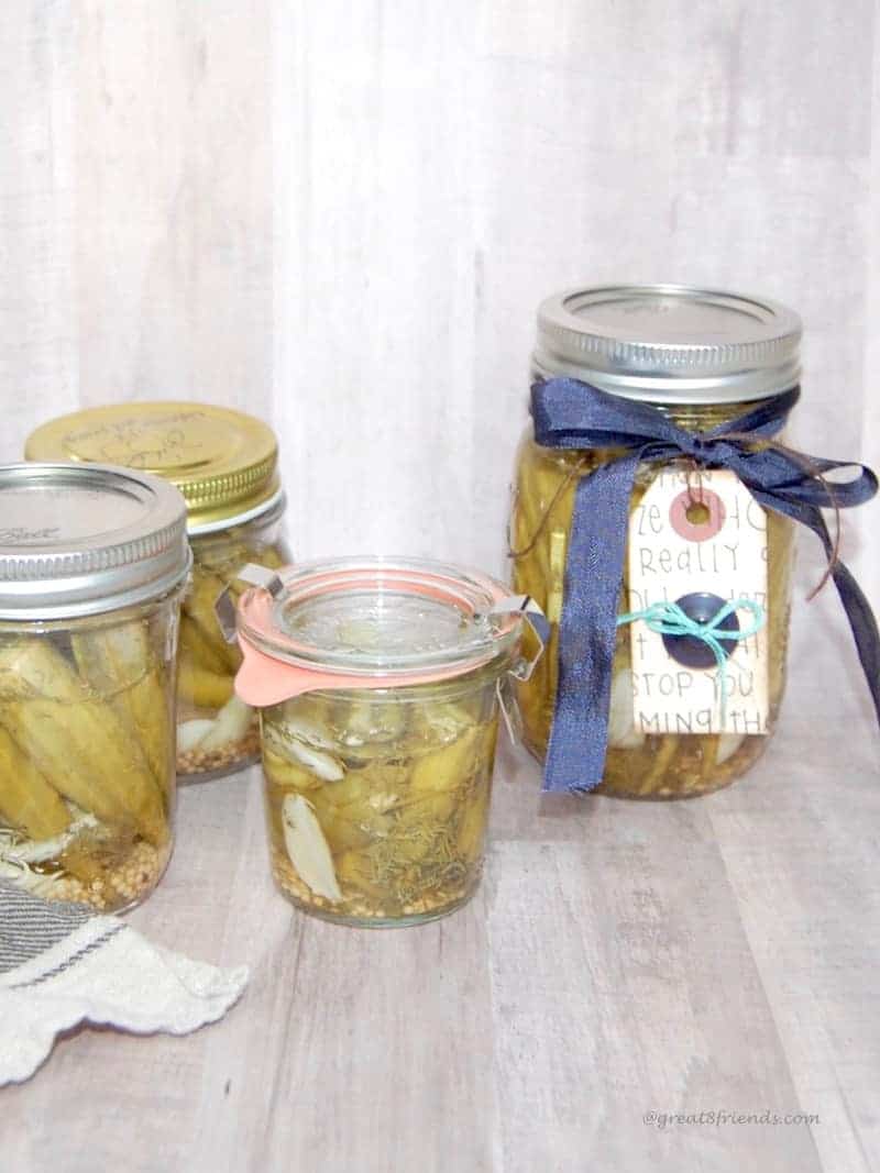 Try this super delicious pickled okra! It has a fun kick to it and would be tasty as a snack or garnish your next Bloody Mary drink with this tasty treat!