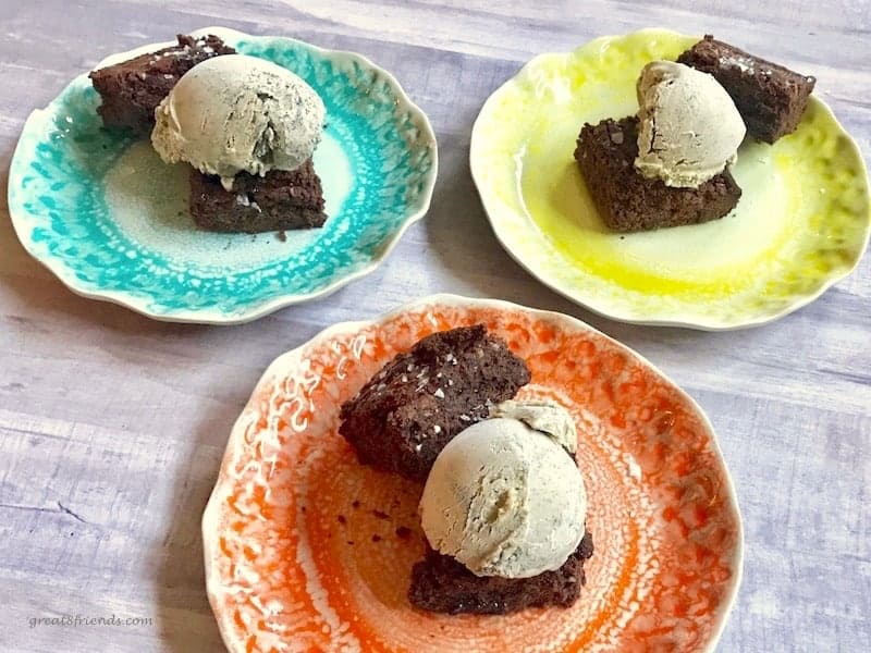 If you love a rich fudgy brownie, then these will fit the bill! Drizzled with a caramel sauce and then sprinkled with sea salt flakes...Oh My Word!
