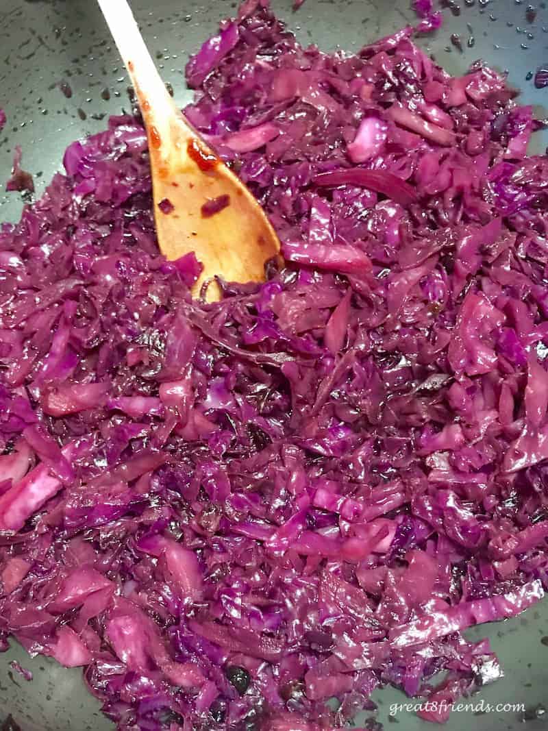 This Red Cabbage Rødkål is a colorful, very flavorful side dish often served at a Danish Christmas dinner but we will serve this dish anytime!