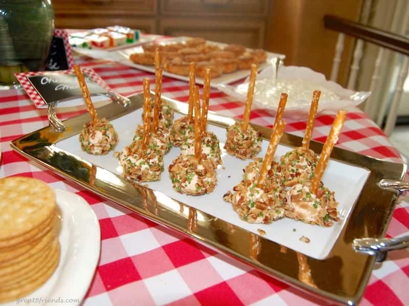 Appetizer table from '60s Sitcoms TV Dinner Party.