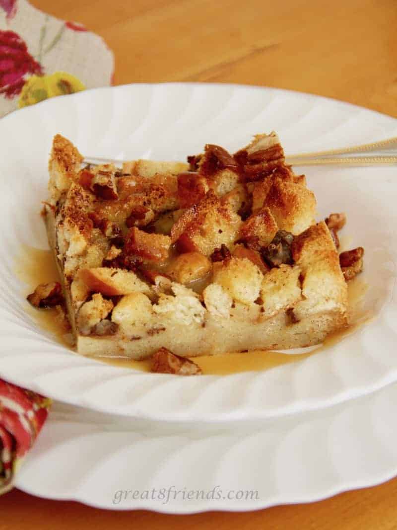 With just a few ingredients, this Bread Pudding with Praline Sauce is a dessert that is simple sweetness and real comfort food!