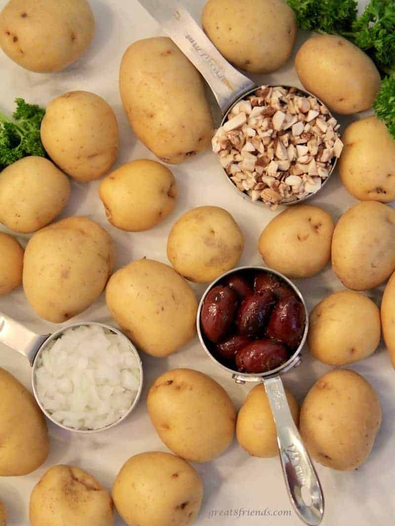 Ingredients for making dirty potatoes.