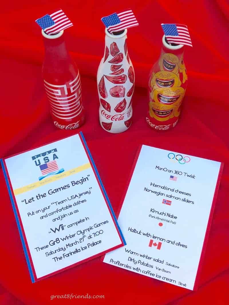 Everyone loves the Olympics so Debbie and Phil decided to have a Great 8 Winter Olympics themed dinner party including a winter themed menu and games.