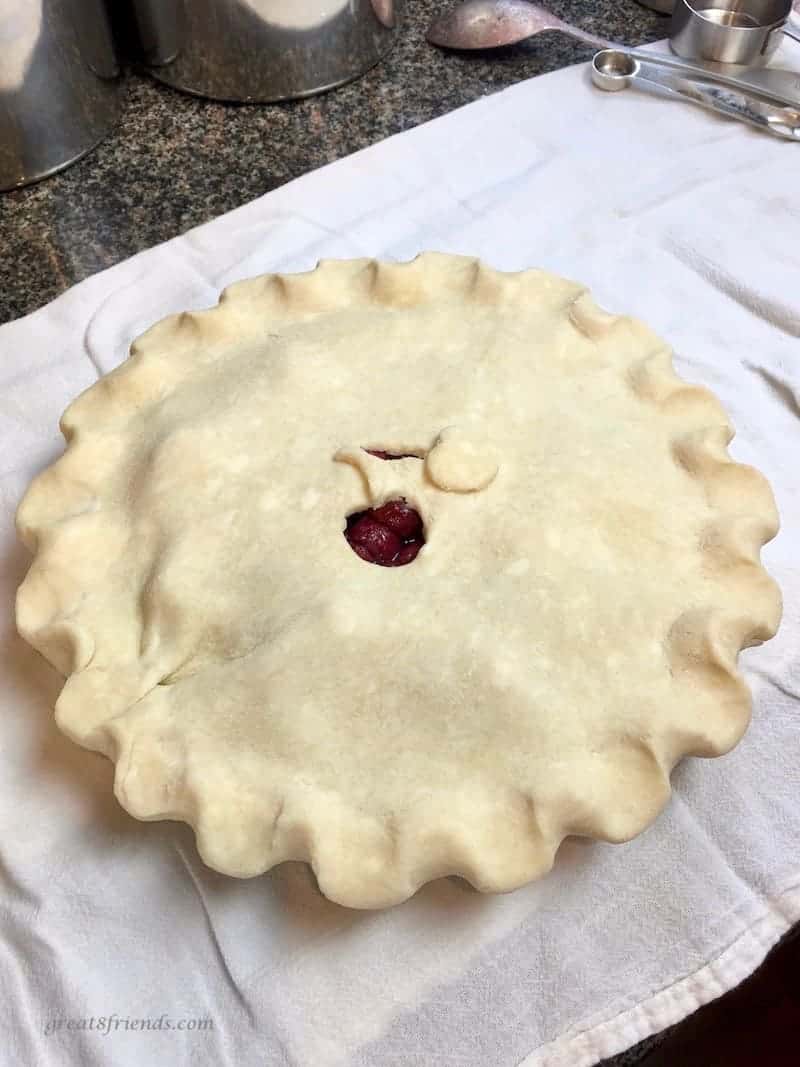 Cherry pie before baking.