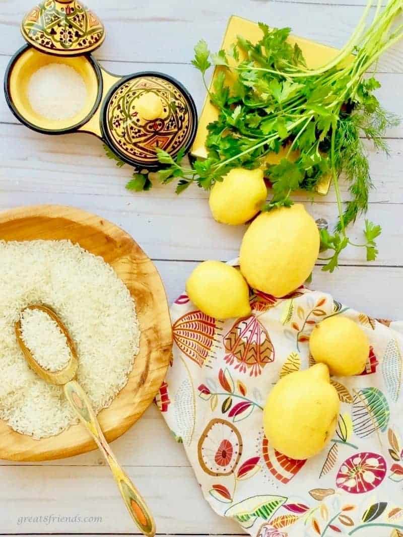 Ingredients for zesty lemon rice