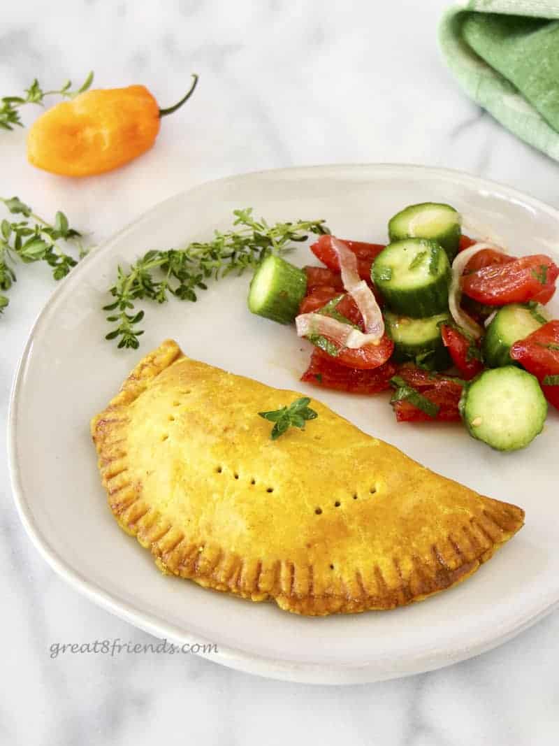 The savory, peppery filling in these Jamaican Meat Pies is perfect with the spicy yellow crust. Find out what makes the crust this beautiful color!