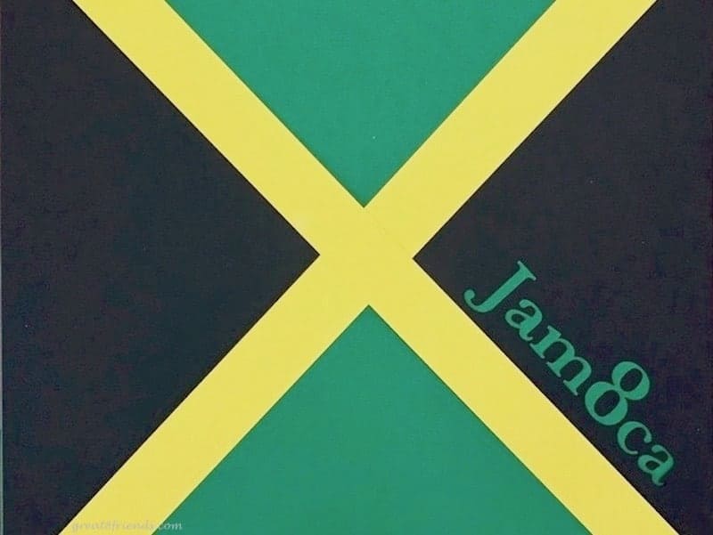 The flag of Jamaica made of paper.