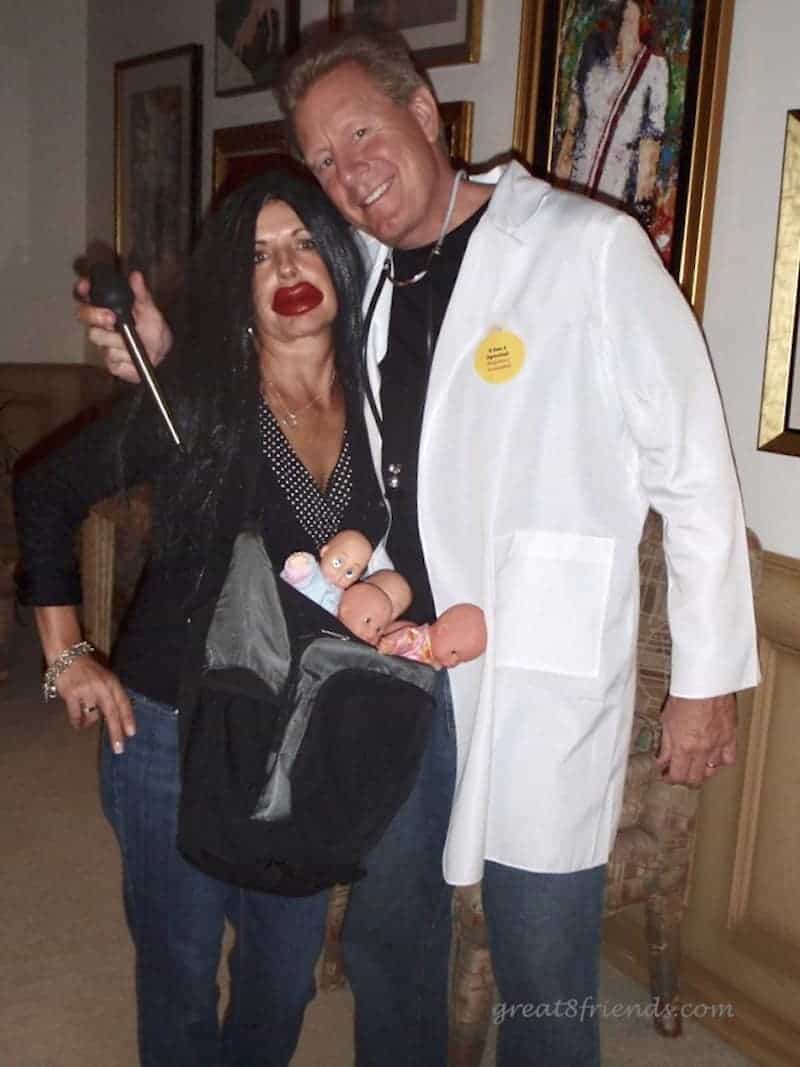 Jurga and Tim dressed as the Octomom and her doctor.