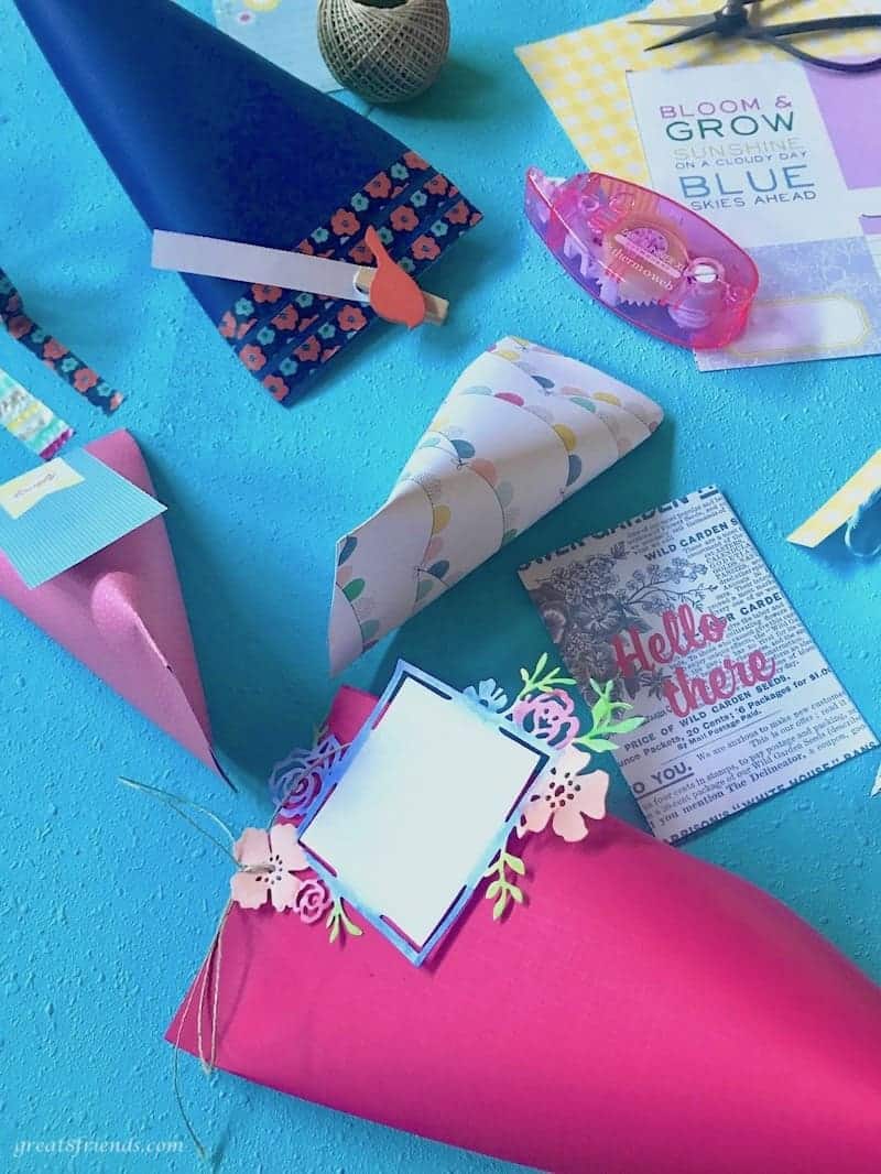 Impress many with only three craft supplies and create gift wrap for your holiday gifts or party favors for your next gathering.
