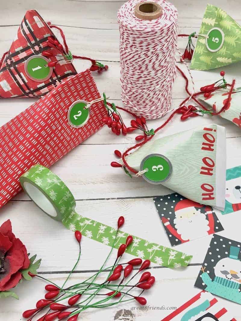 Impress many with only three craft supplies and create gift wrap for your holiday gifts or party favors for your next gathering.