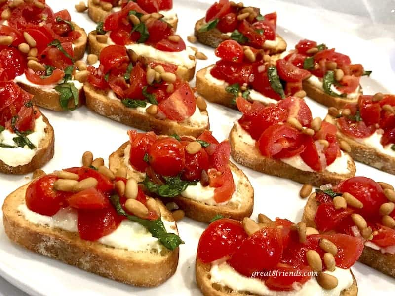 Galentine's Day Tomato Crostini