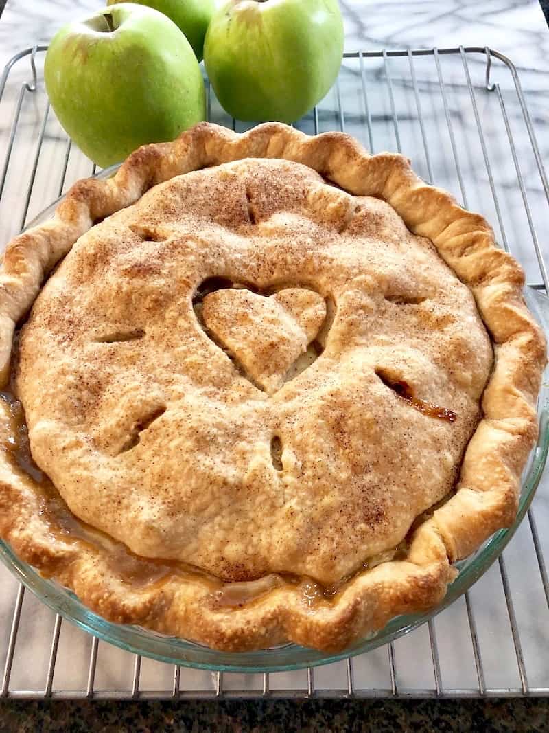 A baked apple pie.