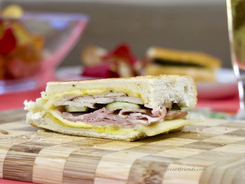 Cubano Sandwich on cutting board.