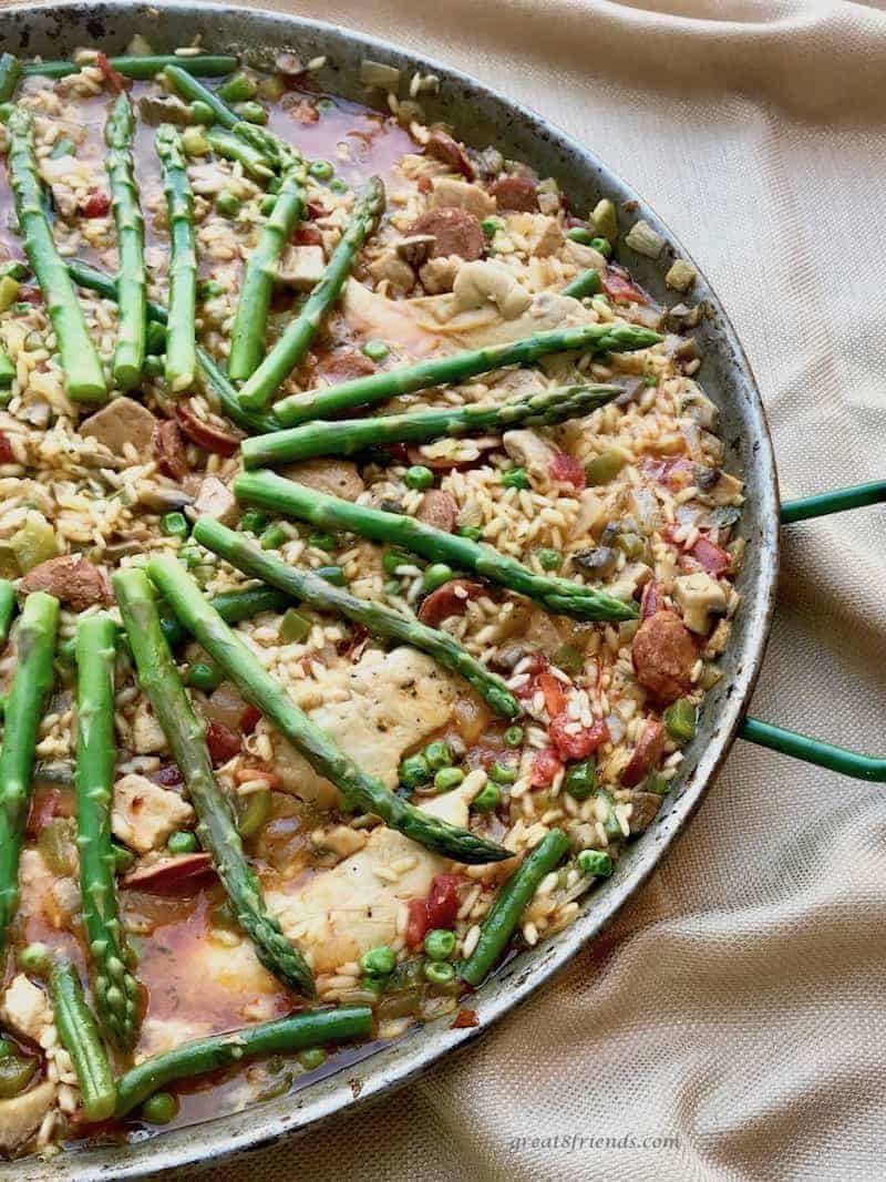 A pan of Paella.