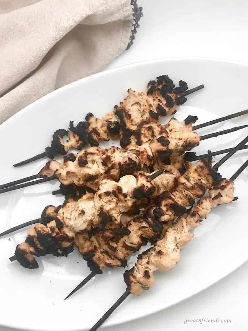 Middle East Grilled Lemon Yogurt Chicken skewers