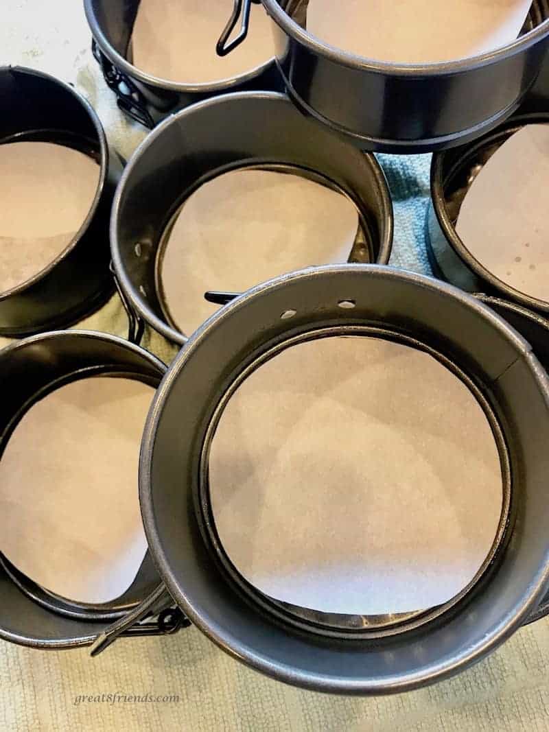 lined 4-inch springform pans