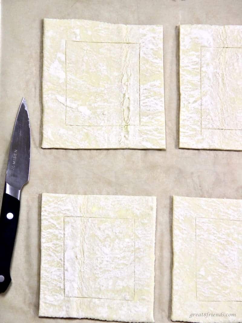 Raw cut pastry dough 