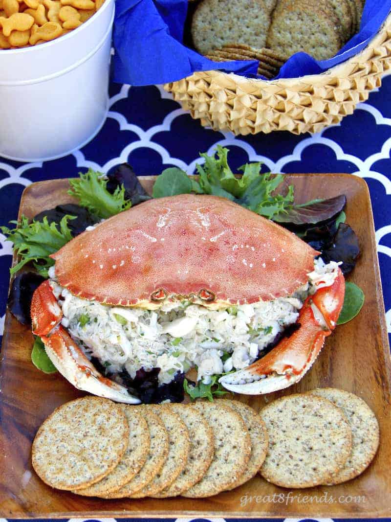 Crab Salad in a crab shell.