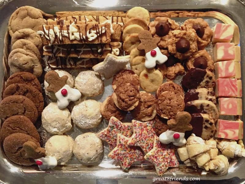 Assorted Christmas Cookies on tray.