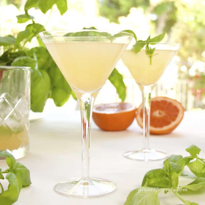 Grapefruit Basil Martini Recipe Great Eight Friends