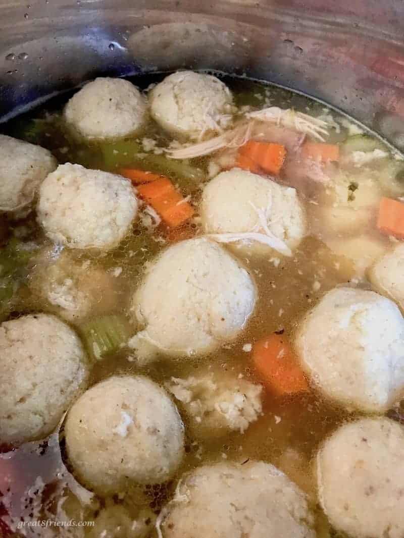 Pot of Matzo Ball Soup.