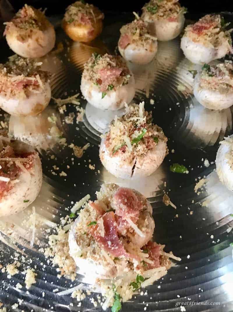 Stuffed mushrooms before baking.