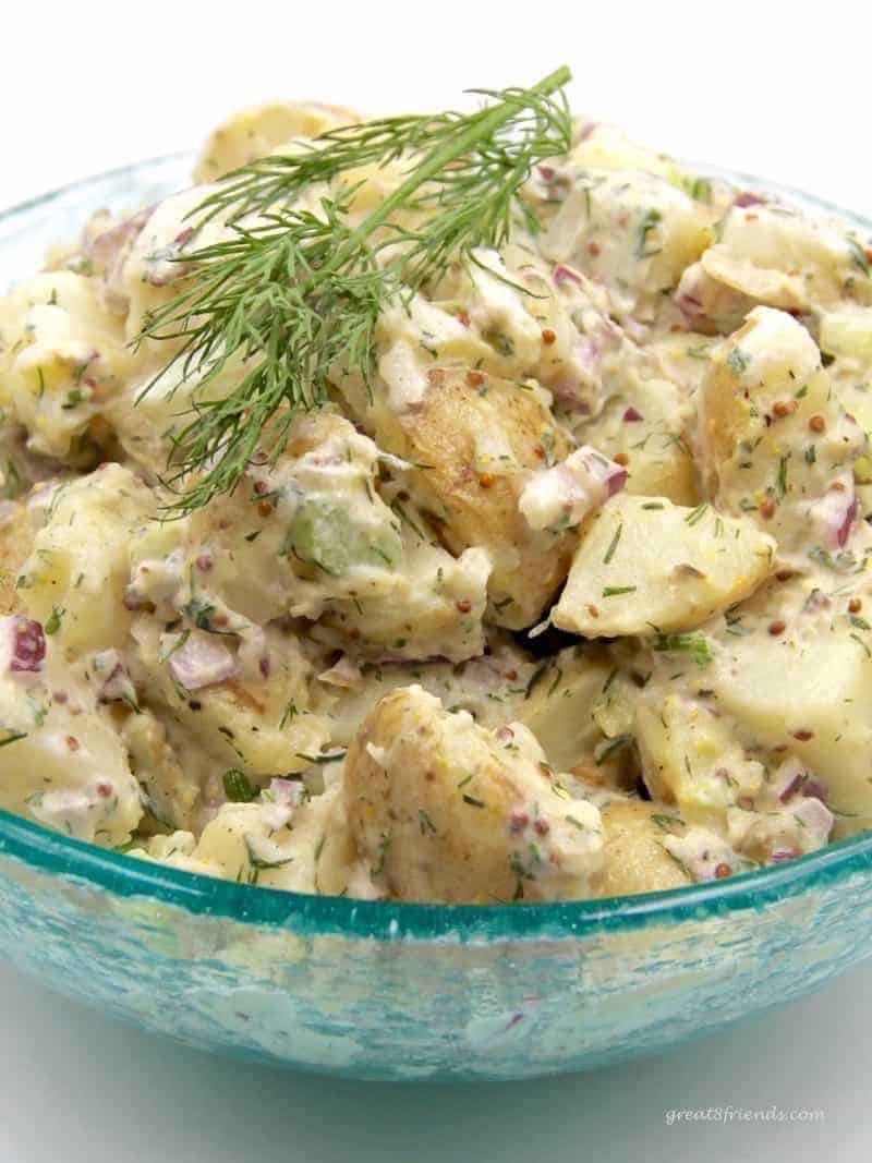 This Ina Garten potato salad recipe is perfectly seasoned with dill.
